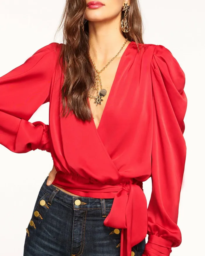Women Pauline Puff Sleeve Blouse Black Ramy Brook Tops Women Pauline Puff Sleeve Blouse Black Ramy Brook Tops