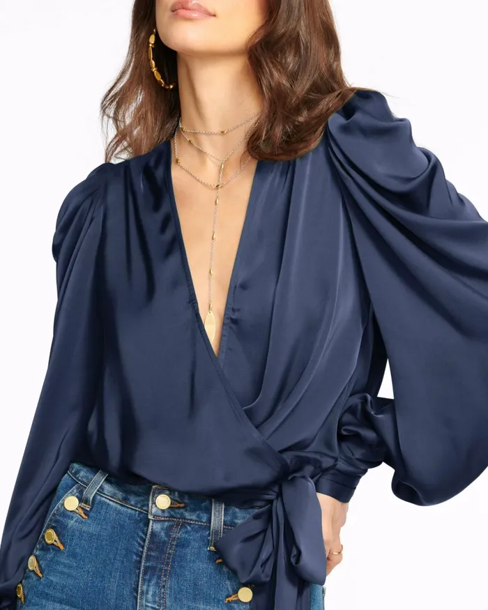 Women Pauline Puff Sleeve Blouse Black Ramy Brook Tops Women Pauline Puff Sleeve Blouse Black Ramy Brook Tops