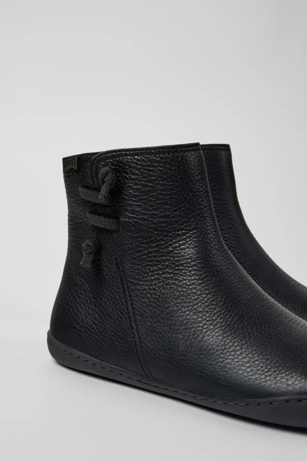 Women Peu Black Leather Boots Camper Casual Shoes
