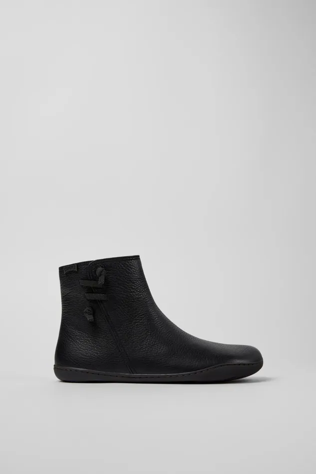 Women Peu Black Leather Boots Camper Casual Shoes Women Peu Black Leather Boots Camper Casual Shoes