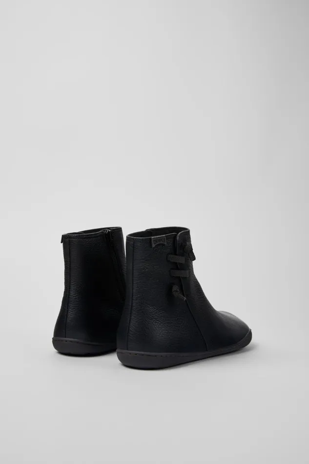 Women Peu Black Leather Boots Camper Casual Shoes Women Peu Black Leather Boots Camper Casual Shoes
