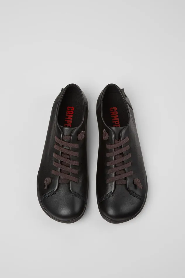 Women Peu Black Leather Shoe Camper Casual Shoes Women Peu Black Leather Shoe Camper Casual Shoes