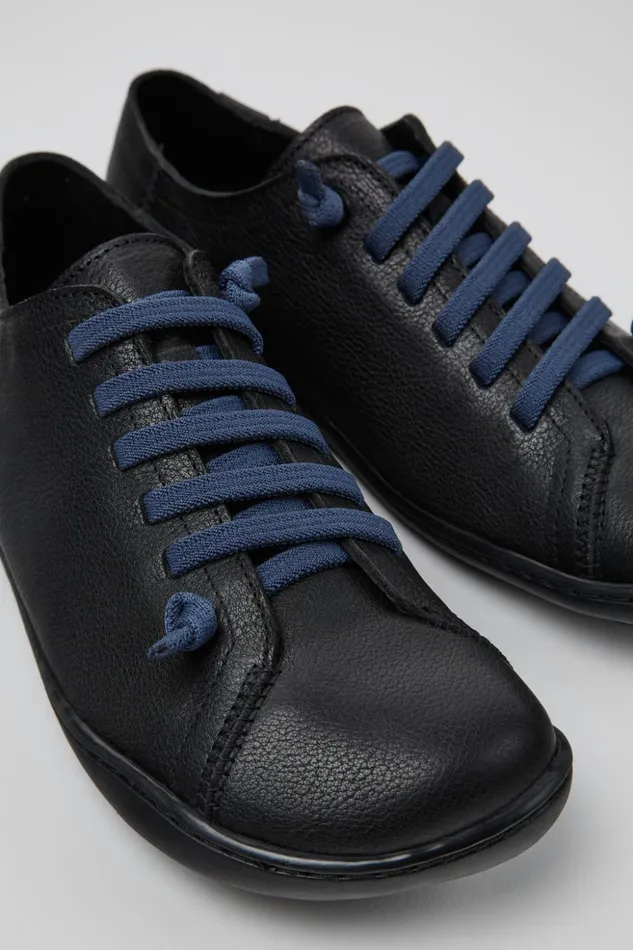 Women Peu Black Leather Shoes Camper Casual Shoes