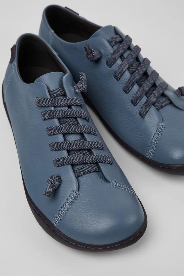 Women Peu Gray Leather Shoes Camper Casual Shoes