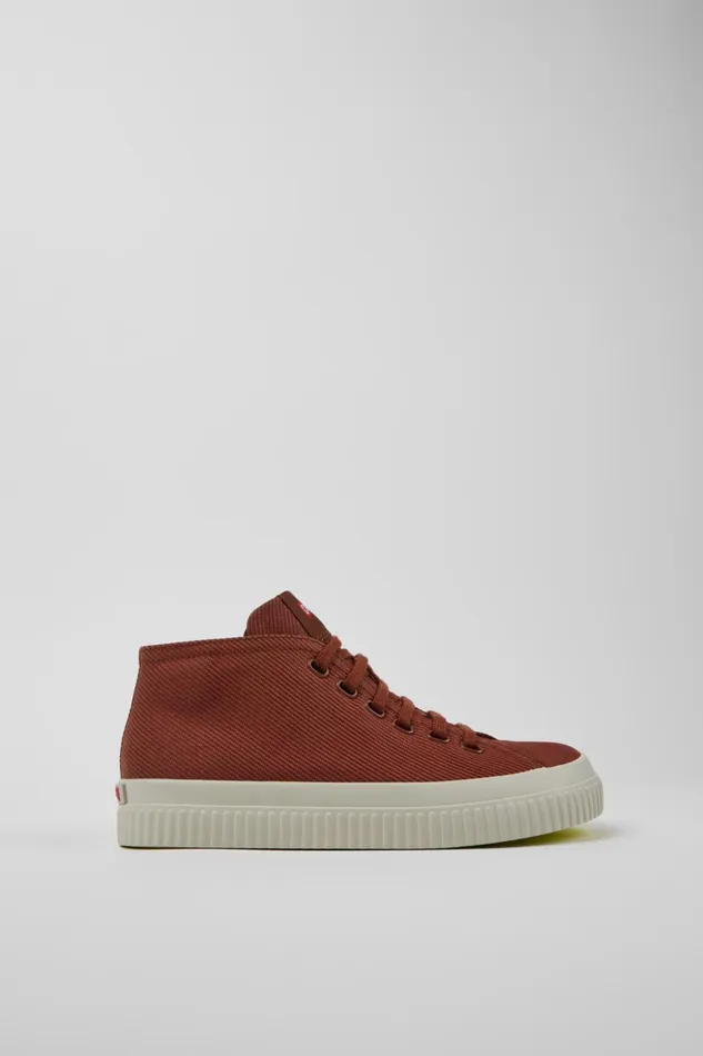 Women Peu Roda Red Recycled Cotton Sneakers Camper Ankle Boots