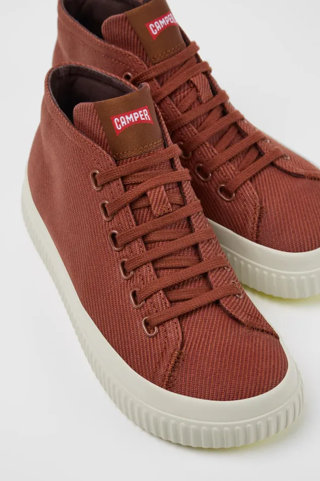 Women Peu Roda Red Recycled Cotton Sneakers Camper Ankle Boots Women Peu Roda Red Recycled Cotton Sneakers Camper Ankle Boots