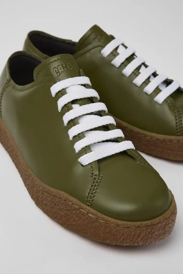 Women Peu Terreno Green Leather Sneaker Camper Sneakers