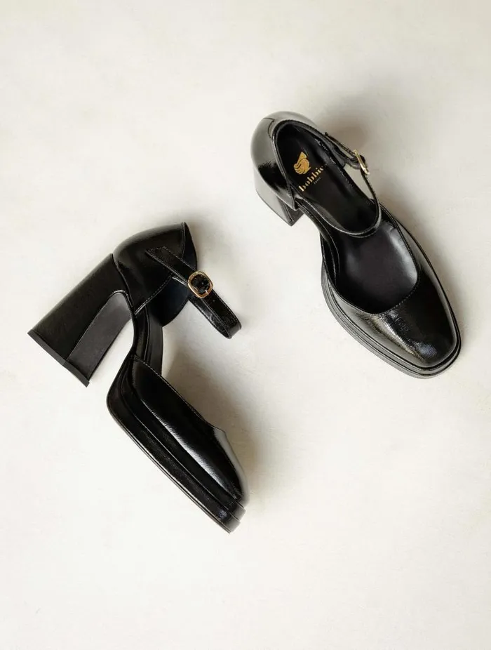 Women Pumps and Mary Janes Bobbies Michelle Black Vinyl
