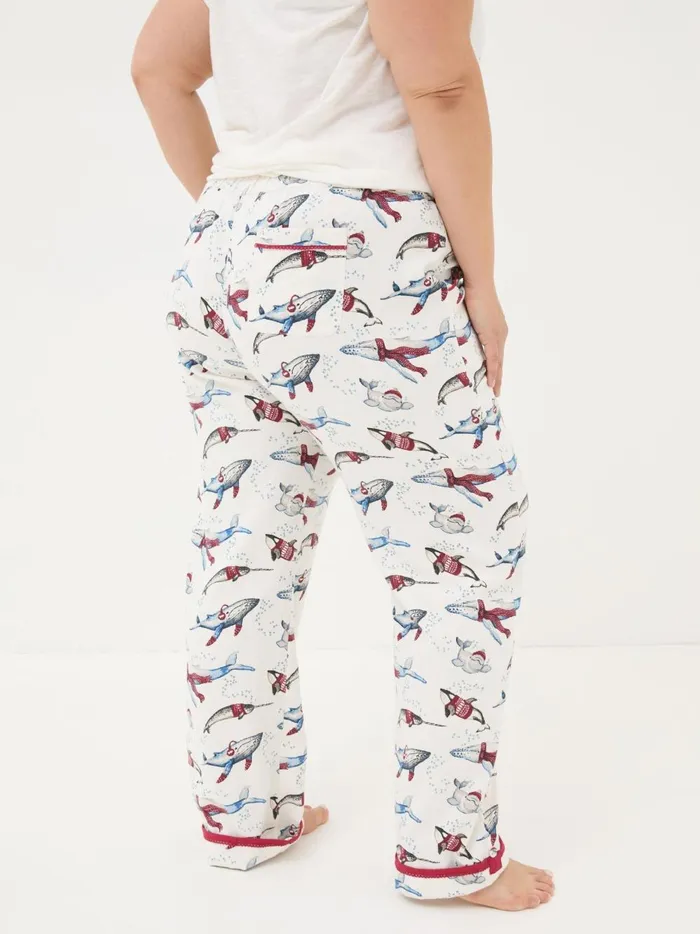Women Pyjamas and Nightwear Fat Face Eva Ivory Wilson The Whale Shelter Pyjama Bottoms