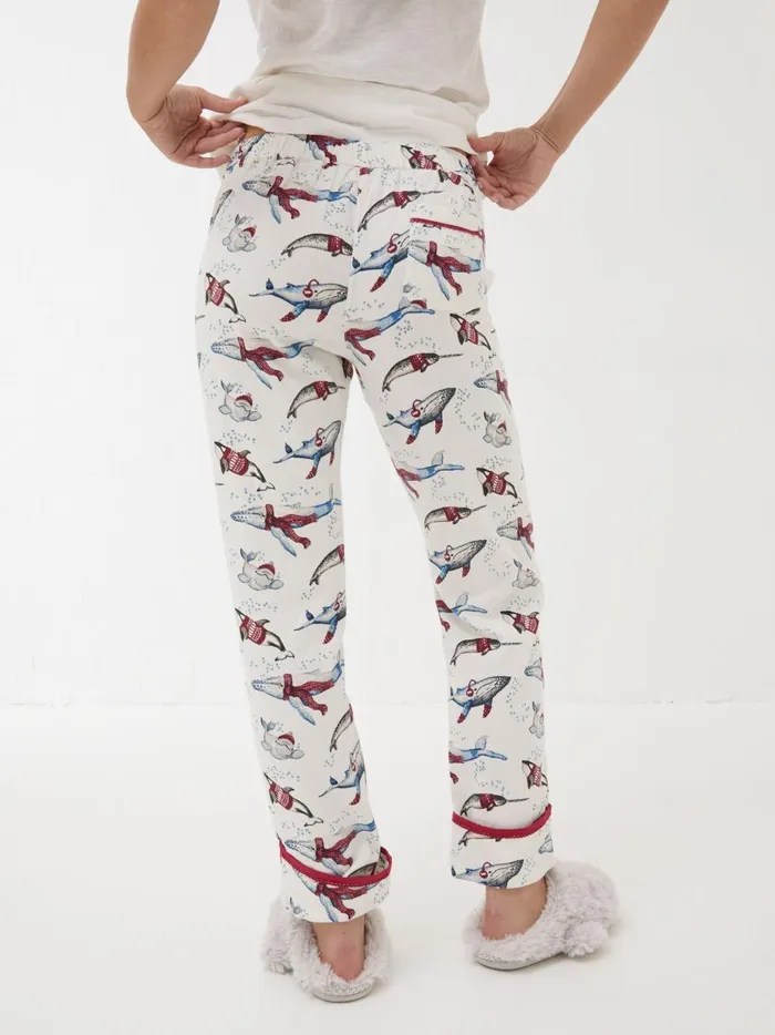 Women Pyjamas and Nightwear Fat Face Eva Ivory Wilson The Whale Shelter Pyjama Bottoms