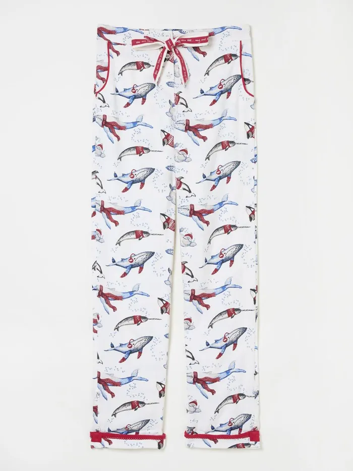 Women Pyjamas and Nightwear Fat Face Eva Ivory Wilson The Whale Shelter Pyjama Bottoms