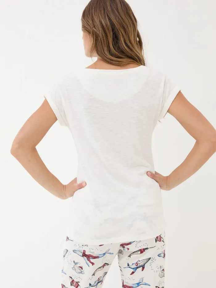 Women Pyjamas and Nightwear Fat Face Ivory Shelter Wilson The Whale TShirt Women Pyjamas and Nightwear Fat Face Ivory Shelter Wilson The Whale TShirt