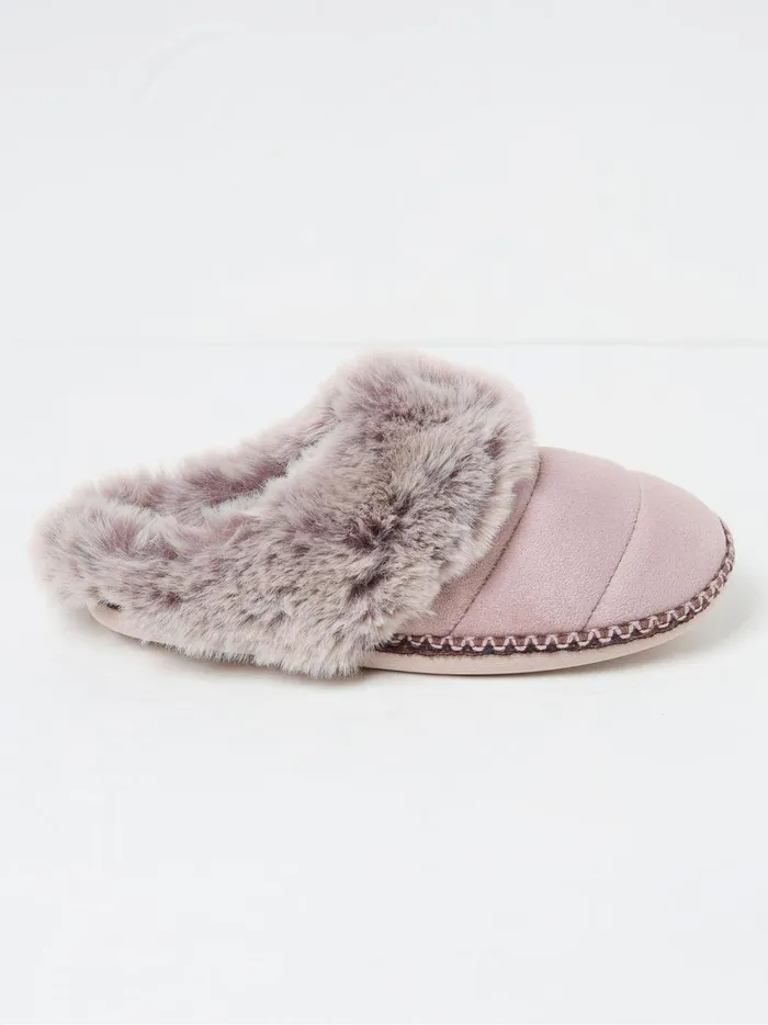 Women Pyjamas and Nightwear Fat Face Maia Oatmeal Quilted Mule Slippers