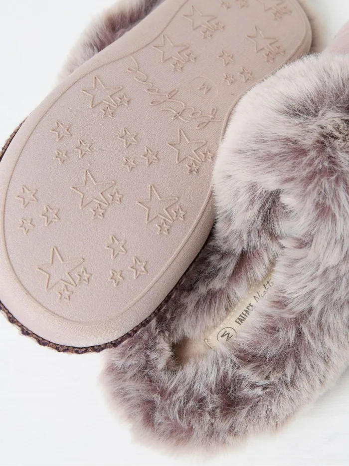 Women Pyjamas and Nightwear Fat Face Maia Oatmeal Quilted Mule Slippers