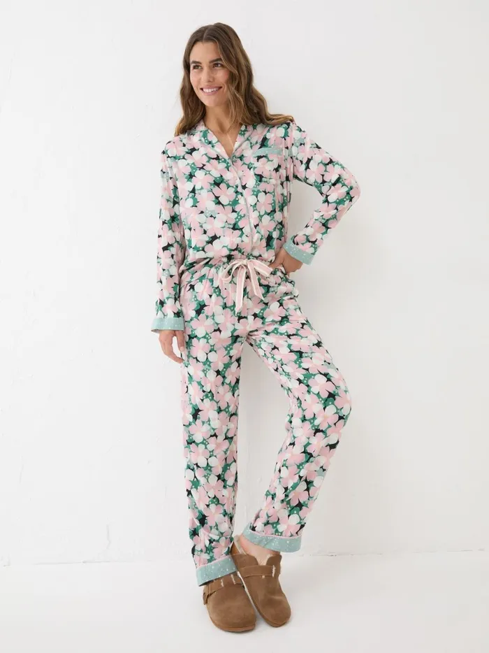 Women Pyjamas and Nightwear Fat Face Pink Large Floral Set