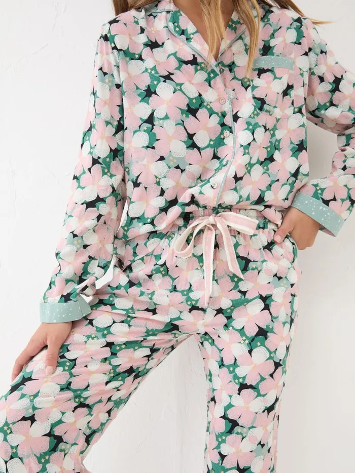 Women Pyjamas and Nightwear Fat Face Pink Large Floral Set Women Pyjamas and Nightwear Fat Face Pink Large Floral Set