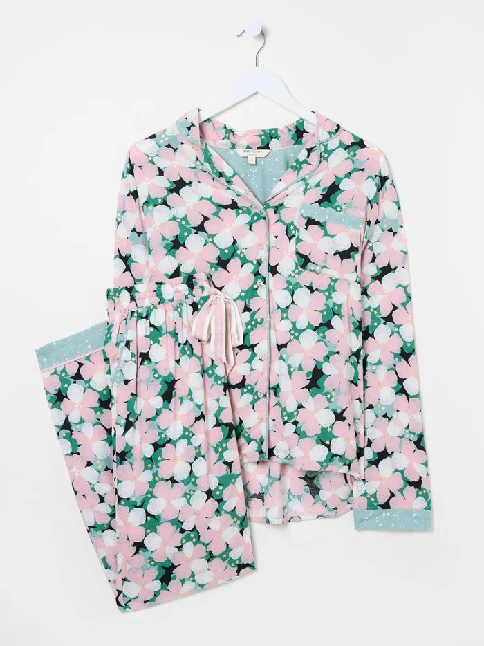 Women Pyjamas and Nightwear Fat Face Pink Large Floral Set Women Pyjamas and Nightwear Fat Face Pink Large Floral Set