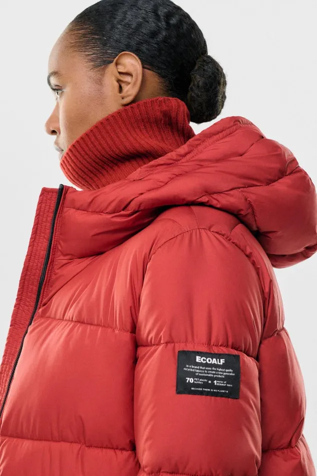 Women Red Marangu Coat Ecoalf Coats And Jackets