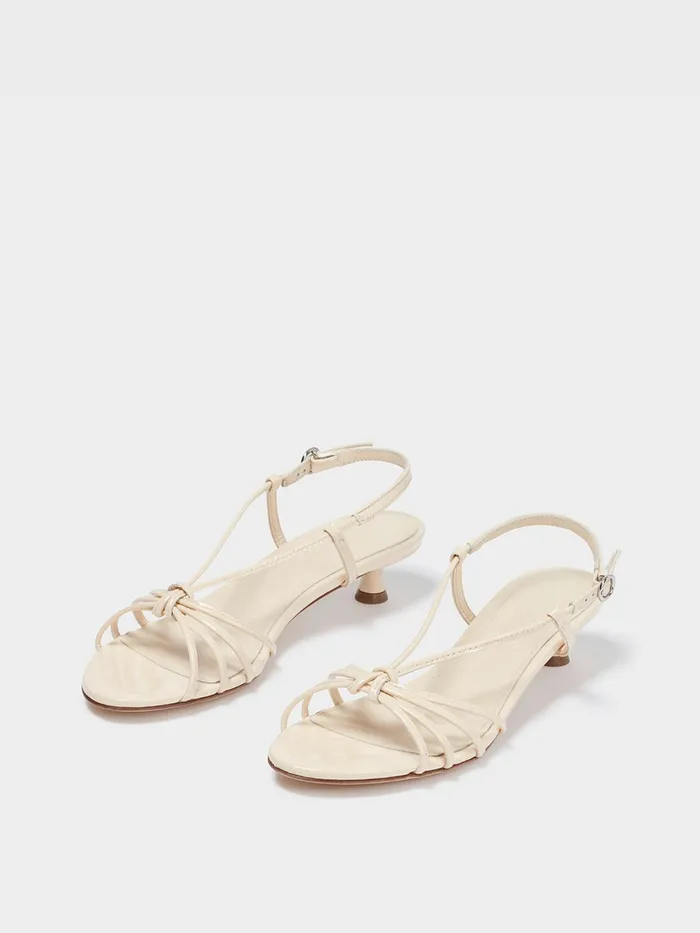 Women Rhonda Leather KittenHeel Sandals Aeyde Heeled Sandals