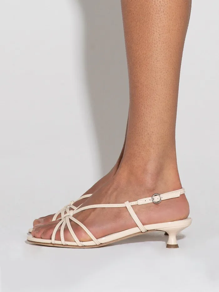 Women Rhonda Leather KittenHeel Sandals Aeyde Heeled Sandals