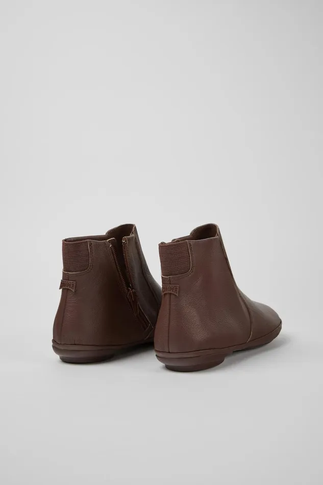Women Right Brown Leather Ankle Boots Camper Ankle Boots Women Right Brown Leather Ankle Boots Camper Ankle Boots