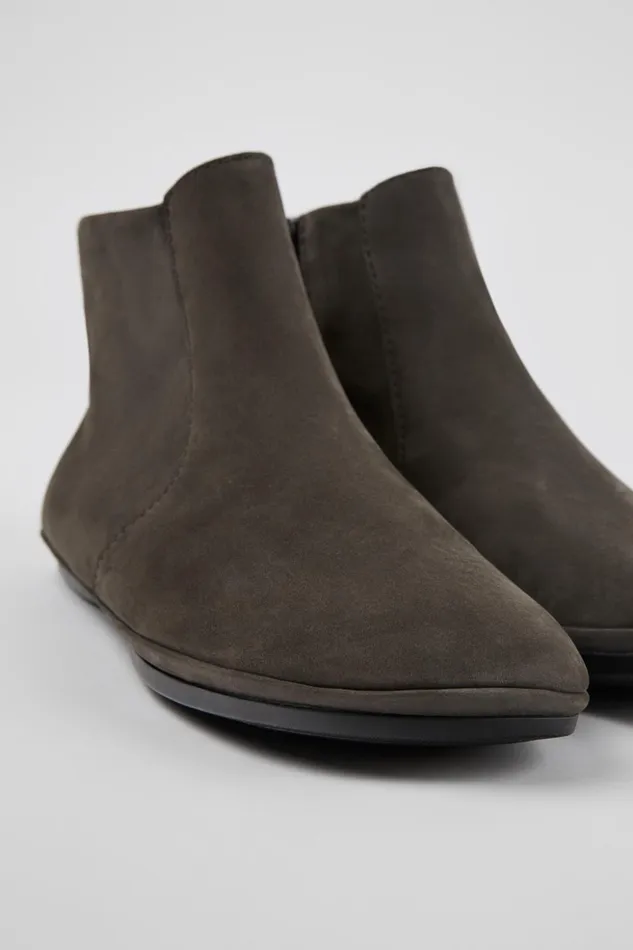 Women Right Gray Nubuck Ankle Boots Camper Ankle Boots