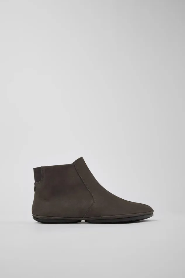 Women Right Gray Nubuck Ankle Boots Camper Ankle Boots