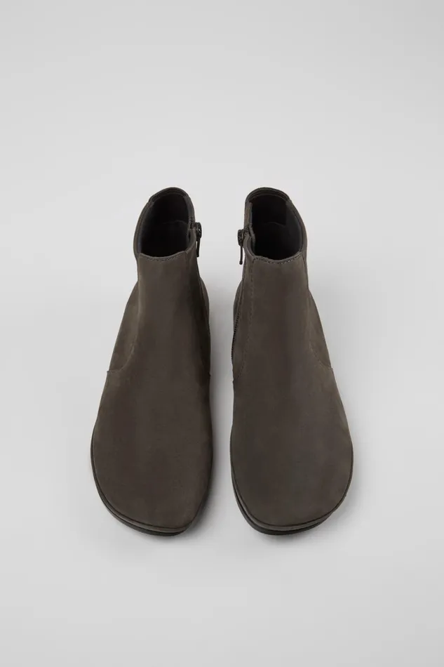 Women Right Gray Nubuck Ankle Boots Camper Ankle Boots