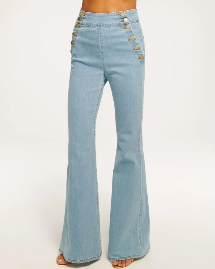 Women Romee High Waisted Flare Jean Light Bleach Ramy Brook Denim Women Romee High Waisted Flare Jean Light Bleach Ramy Brook Denim