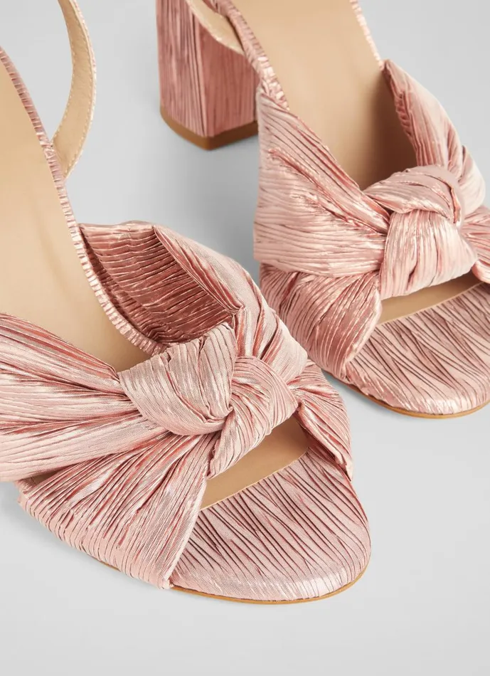 Women Sandals LKBennett Eliana Pink Crinkle Satin Sandals Pink Women Sandals LKBennett Eliana Pink Crinkle Satin Sandals Pink