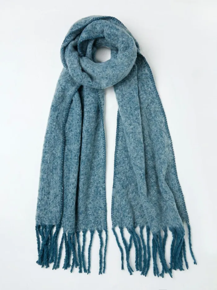 Women Scarves Fat Face Blue Boucle Scarf