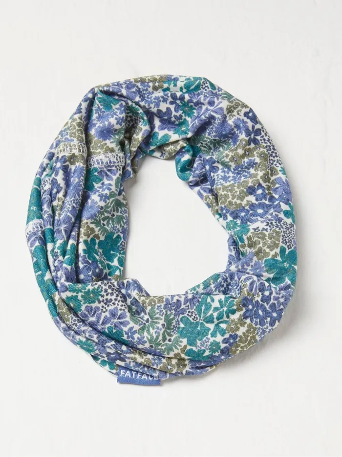Women Scarves Fat Face Blue Floral Multi Snood