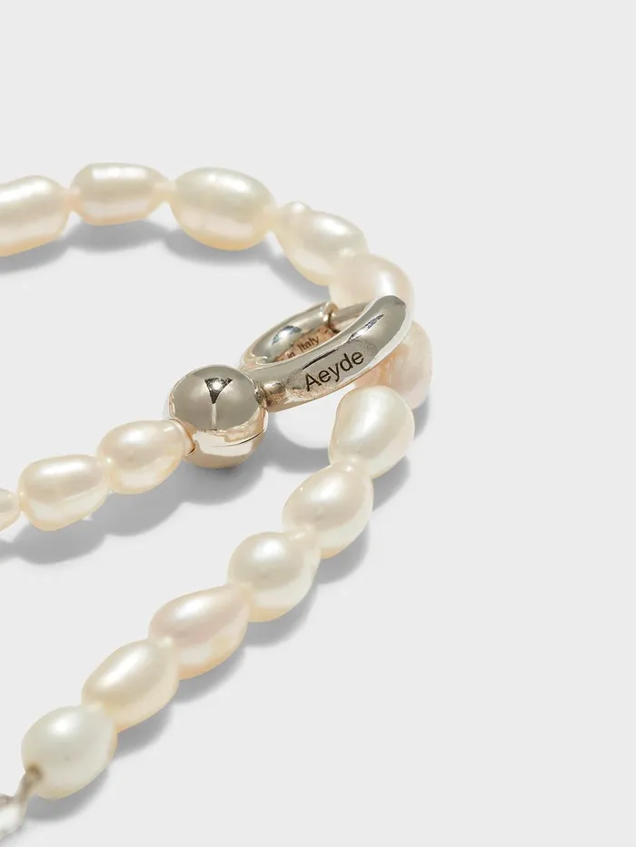 Women Seth Pearl And PalladiumPlated Bracelet Aeyde Bracelets