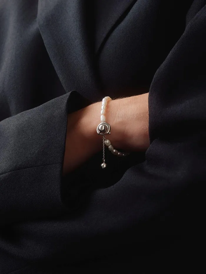 Women Seth Pearl And PalladiumPlated Bracelet Aeyde Bracelets