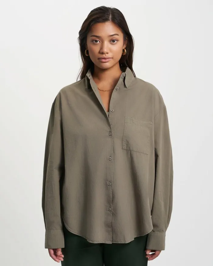 Women Shirts Colorful Standard Organic Oversized Shirt Teal Blue