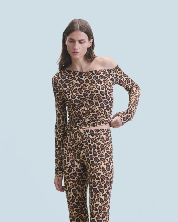 Women Shirts TShirts and Tops From Future Asymmetrical Jersey Top Hot Leopard