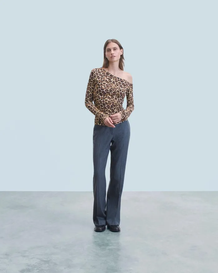 Women Shirts TShirts and Tops From Future Asymmetrical Jersey Top Hot Leopard