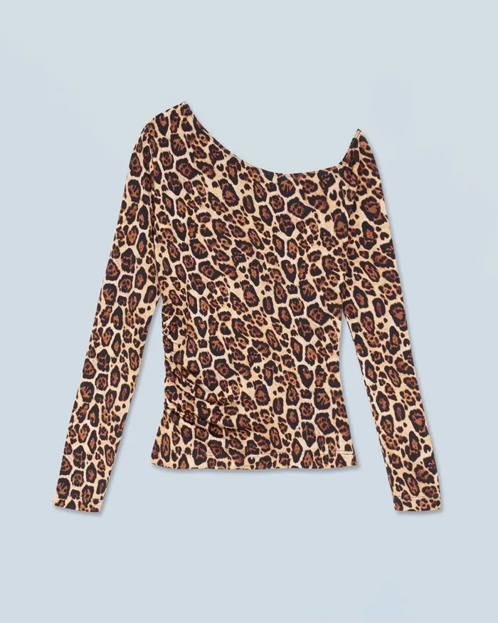 Women Shirts TShirts and Tops From Future Asymmetrical Jersey Top Hot Leopard