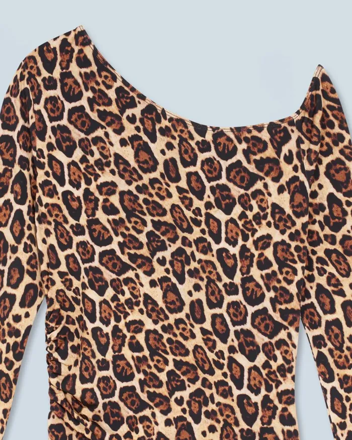 Women Shirts TShirts and Tops From Future Asymmetrical Jersey Top Hot Leopard