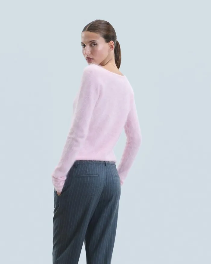 Women Shirts TShirts and Tops From Future Long Sleeve Brushed Cashmere Top Fairy Pink
