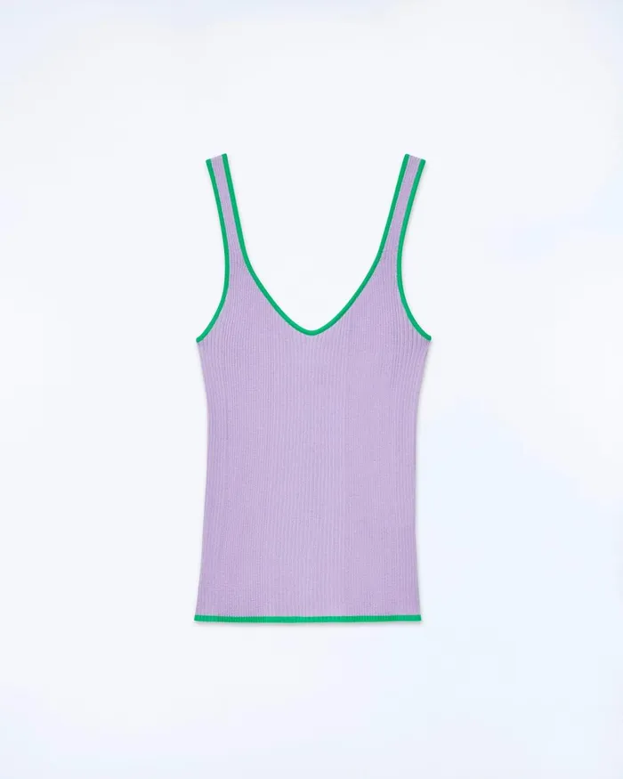 Women Shirts TShirts and Tops From Future Ribbed Tank Top With Contrasting Trims Magic Lilac Women Shirts TShirts and Tops From Future Ribbed Tank Top With Contrasting Trims Magic Lilac