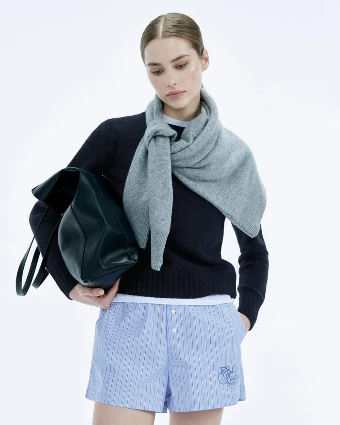 Women Shorts From Future Poplin Shorts Sky Blue Striped