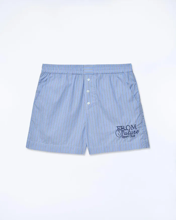 Women Shorts From Future Poplin Shorts Sky Blue Striped