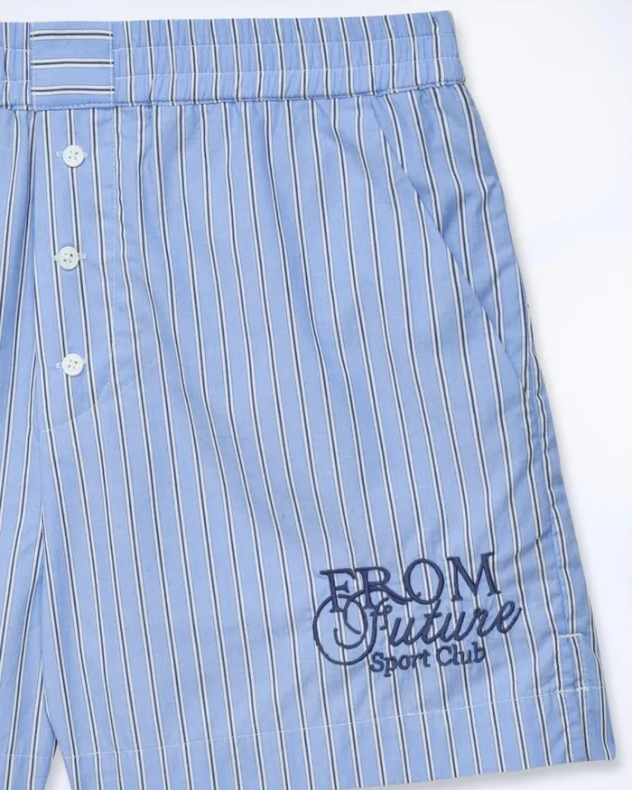 Women Shorts From Future Poplin Shorts Sky Blue Striped