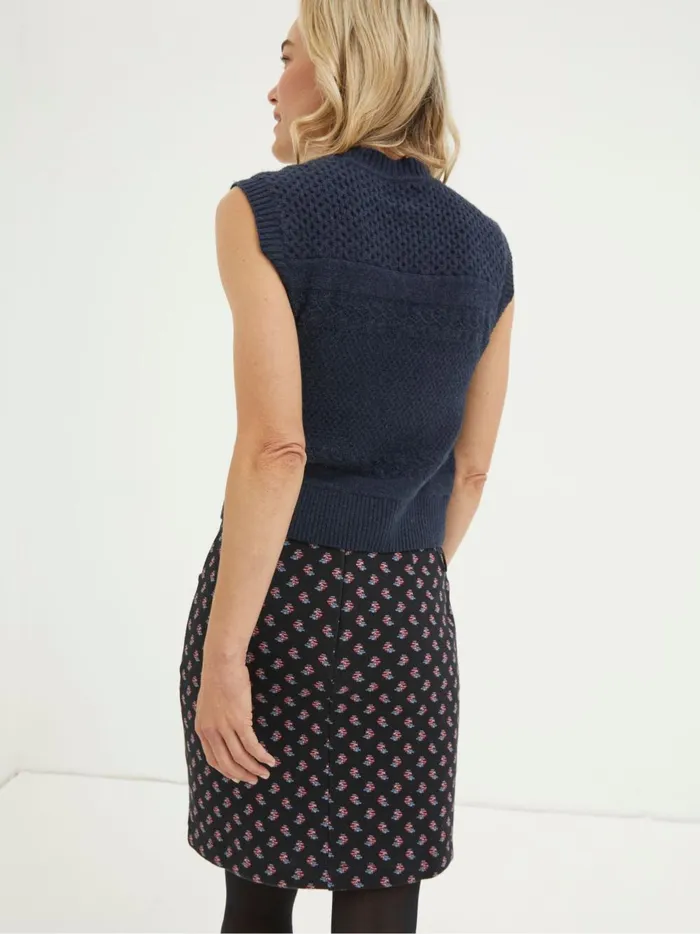 Women Skirts Fat Face Black Jennie Floral Geo Jersey Skirt