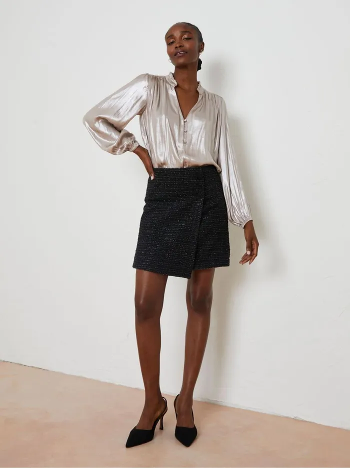 Women Skirts Fat Face Black Lily Metallic Skirt