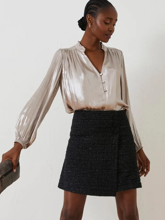 Women Skirts Fat Face Black Lily Metallic Skirt