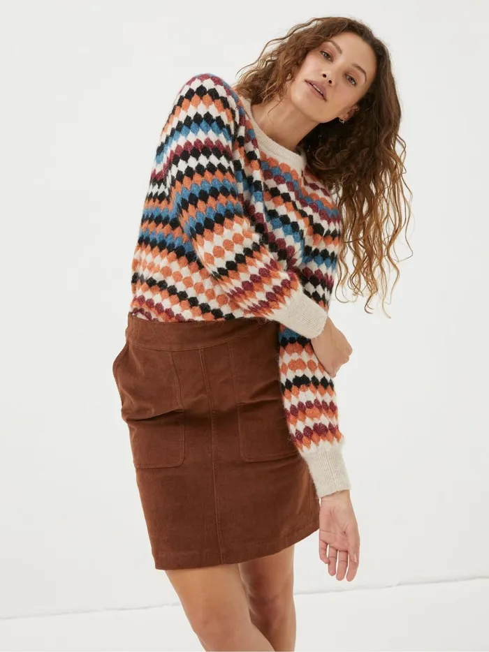 Women Skirts Fat Face Brown Eliza Cord Skirt
