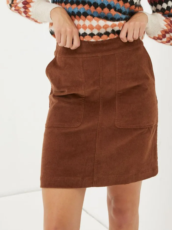 Women Skirts Fat Face Brown Eliza Cord Skirt