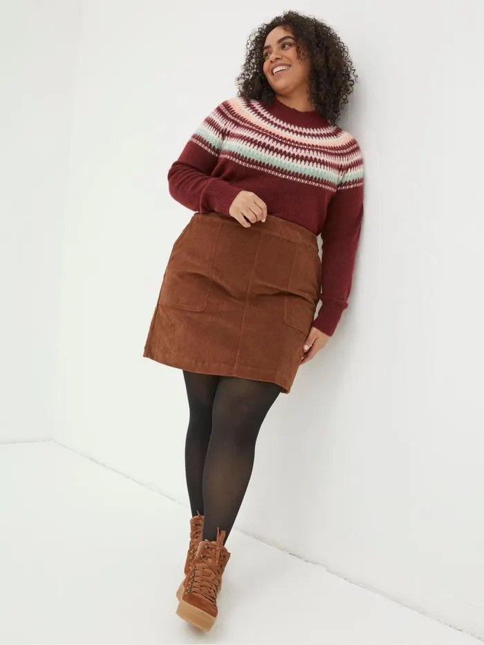 Women Skirts Fat Face Brown Eliza Cord Skirt